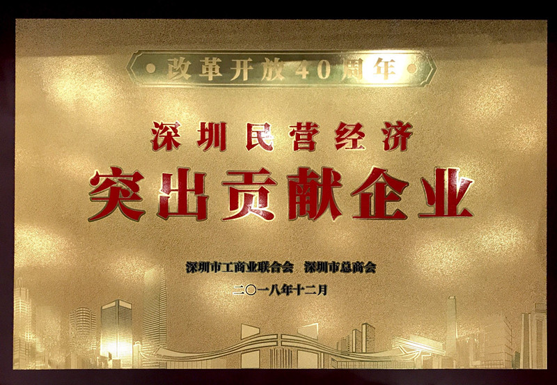 6686体育首页荣获“改革开放40周年深圳民营经济突出贡献企业”称号